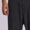 Zwarte gestreepte Stacked Bootcut-pakbroek
