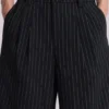 Zwarte Goliath-baggy-short met krijtstreep