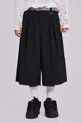 Zwarte Goliath baggy shorts met krijtstreep in XL