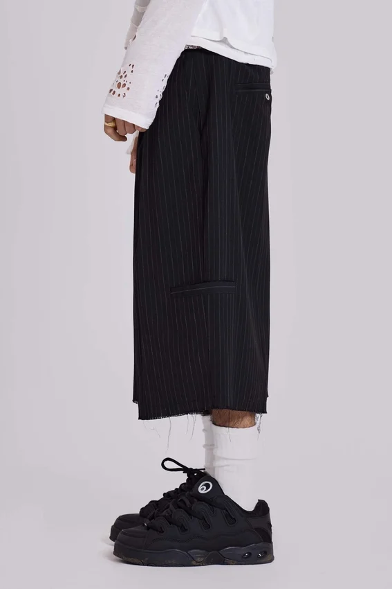 Zwarte Goliath baggy shorts met krijtstreep in XL