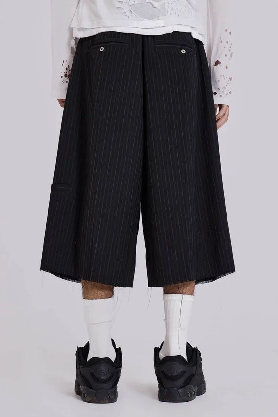 Zwarte Goliath baggy shorts met krijtstreep in XL