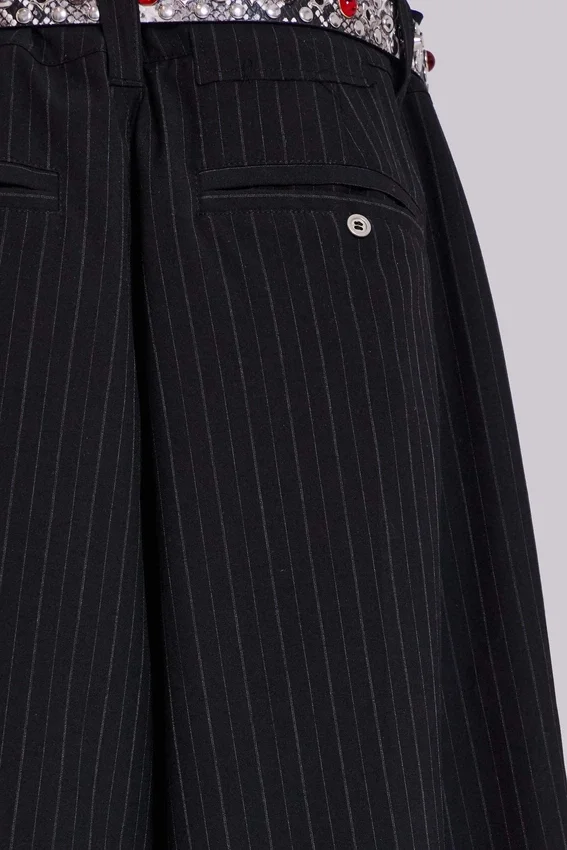 Zwarte Goliath baggy shorts met krijtstreep in XL