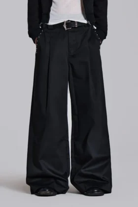 Zwarte Goliath-pakbroek met studs