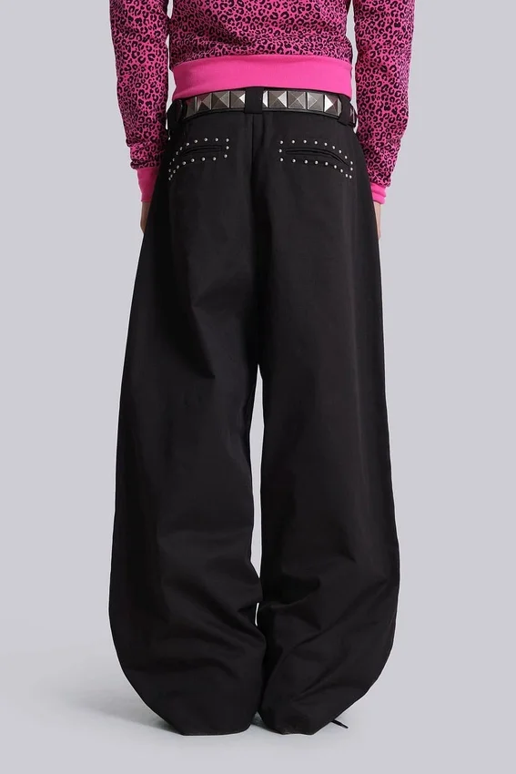Zwarte Goliath-pakbroek met studs