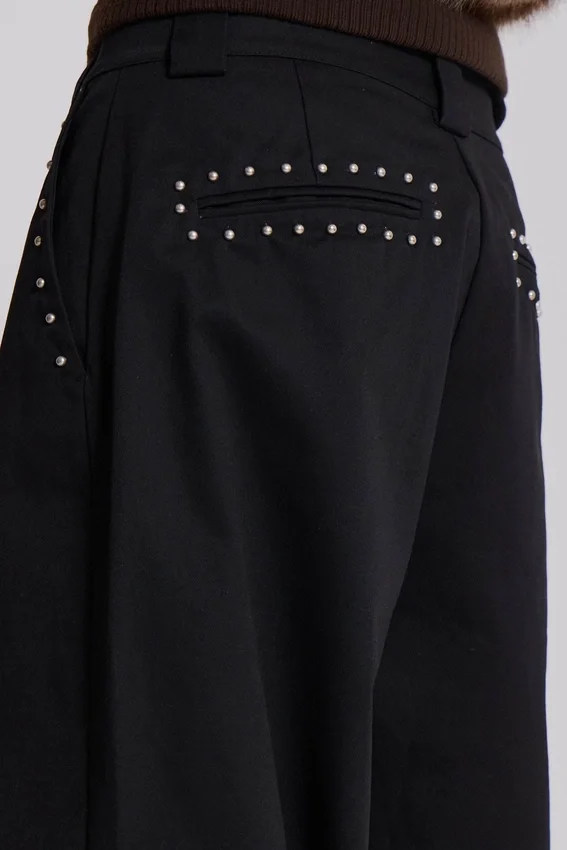 Zwarte Goliath-pakbroek met studs