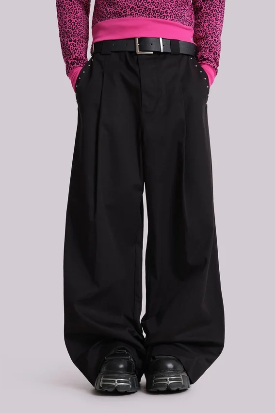 Zwarte Goliath-pakbroek met studs