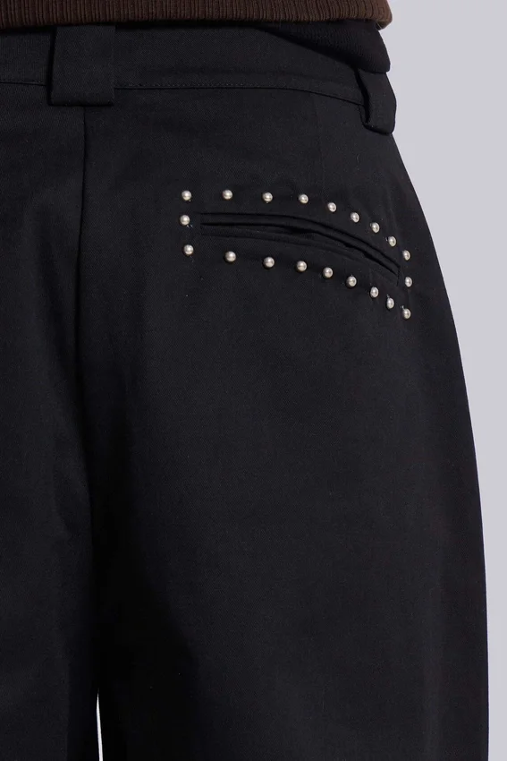 Zwarte Goliath-pakbroek met studs