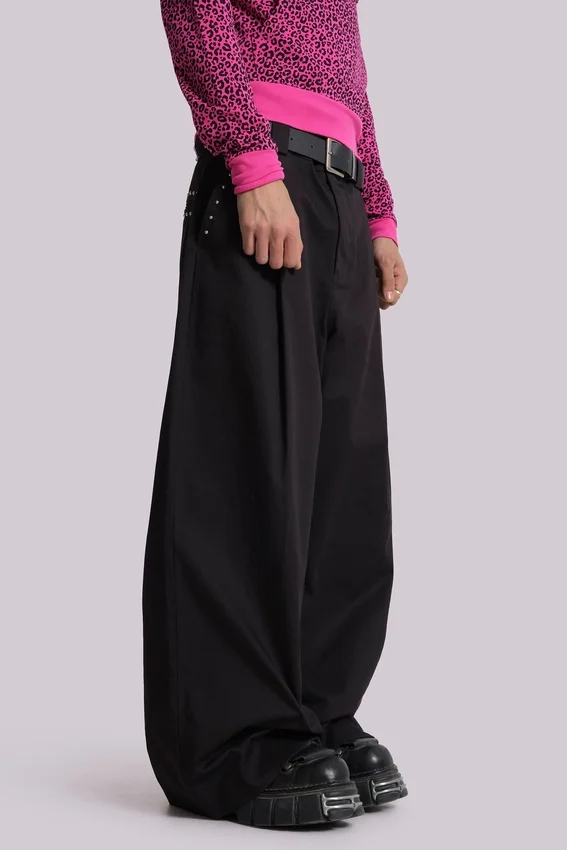 Zwarte Goliath-pakbroek met studs