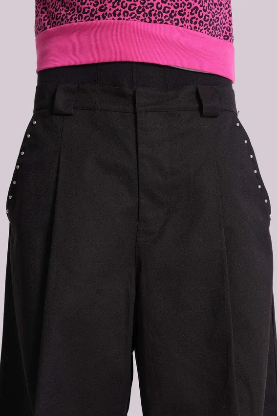 Zwarte Goliath-pakbroek met studs