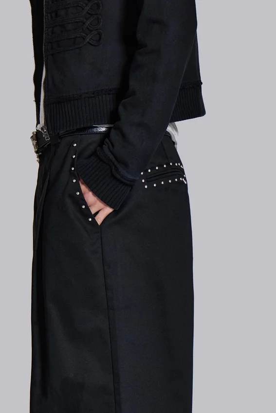 Zwarte Goliath-pakbroek met studs