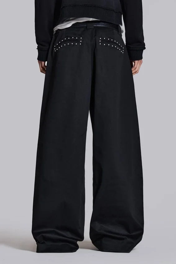 Zwarte Goliath-pakbroek met studs