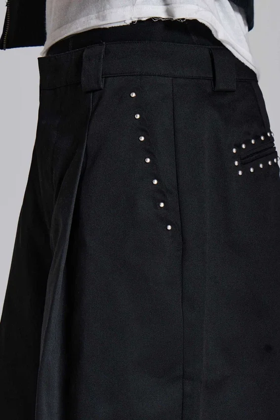 Zwarte Goliath-pakbroek met studs