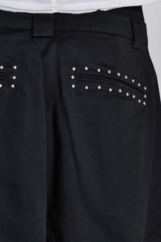 Zwarte Goliath-pakbroek met studs