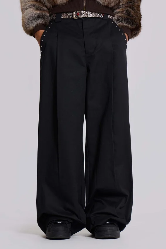 Zwarte Goliath-pakbroek met studs