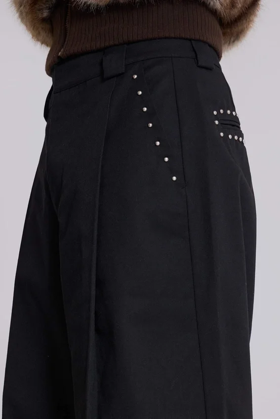 Zwarte Goliath-pakbroek met studs