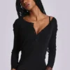 Zwarte Haze Henley-top