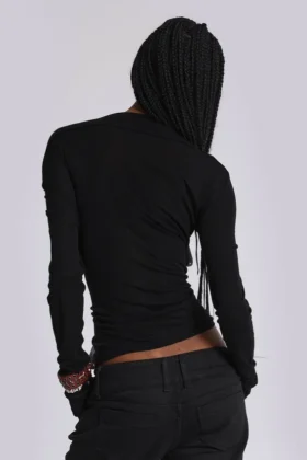 Zwarte Haze Henley-top