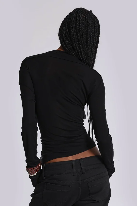 Zwarte Haze Henley-top