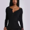 Zwarte Haze Henley-top