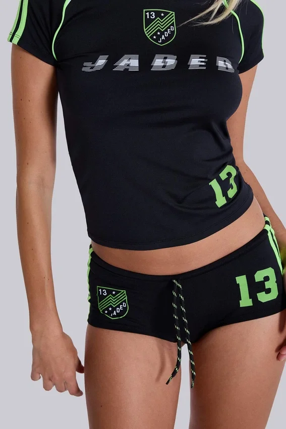 Zwarte No.13 voetbalminishorts