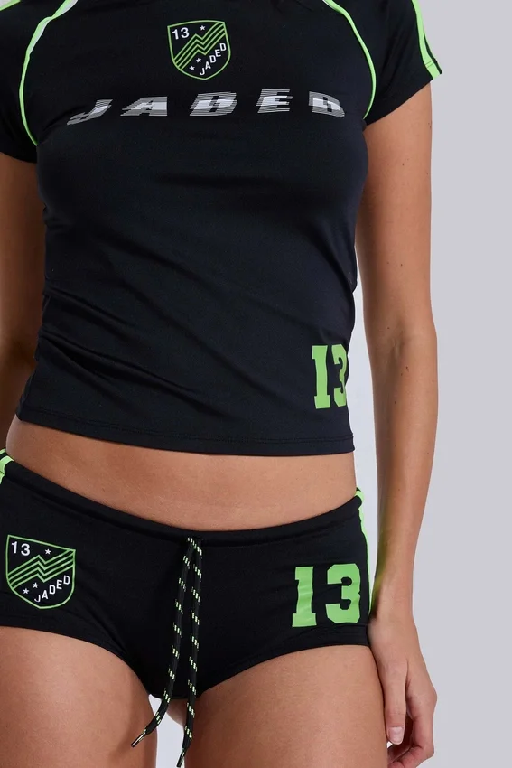 Zwarte No.13 voetbalminishorts