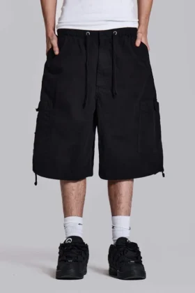 Zwarte Parachute Cargo Baggy-short
