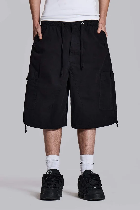 Zwarte Parachute Cargo Baggy-short
