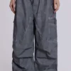 Zwarte Parachute Pants met oil-wash