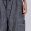 Zwarte Parachute Pants met oil-wash