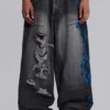 Zwarte Spike Airbrush XL gescheurde Colossus Jeans