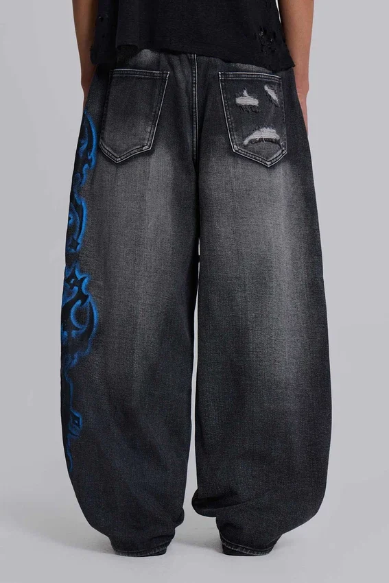 Zwarte Spike Airbrush XL gescheurde Colossus Jeans