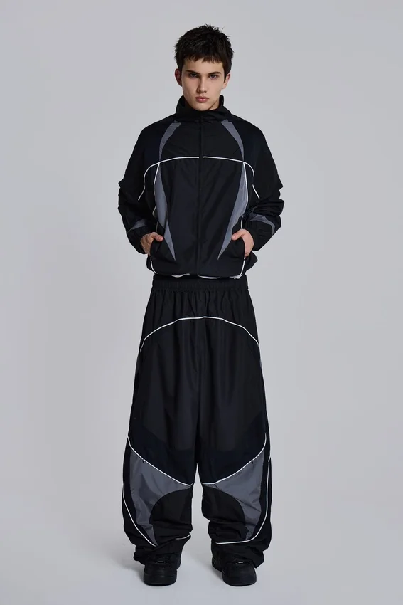 Zwarte Vapor-joggingbroek met panelen