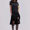 Zwarte, verweerde Monster-short