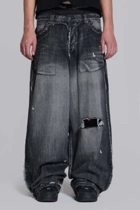 Zwarte, verweerde XL Colossus Jeans