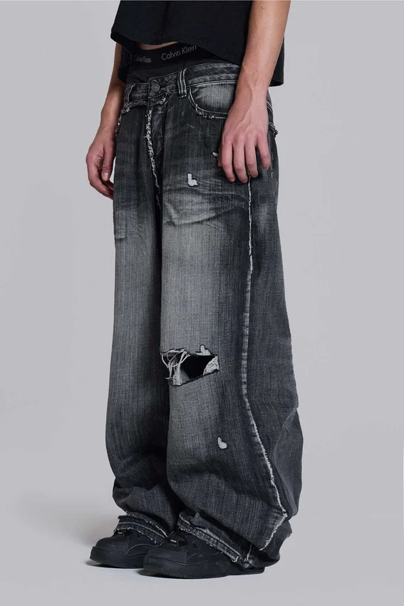 Zwarte, verweerde XL Colossus Jeans