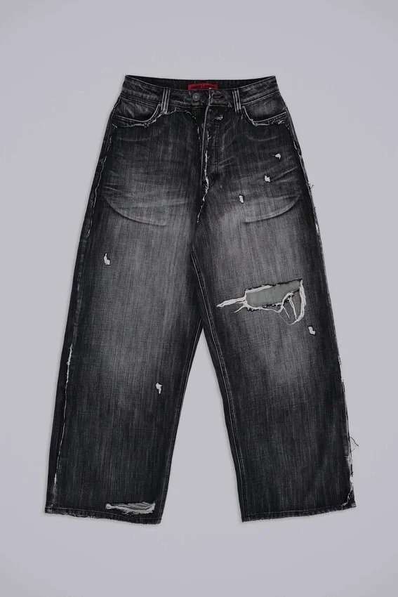 Zwarte, verweerde XL Colossus Jeans
