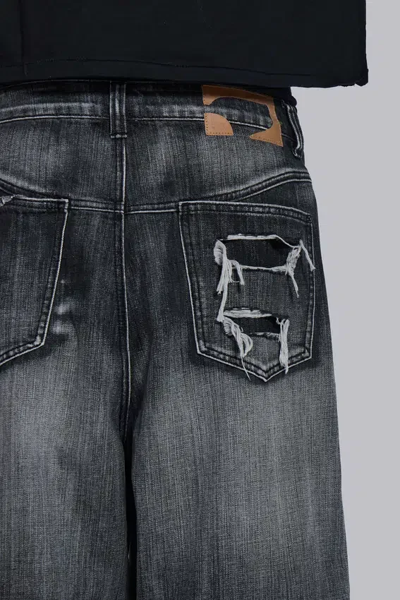 Zwarte, verweerde XL Colossus Jeans