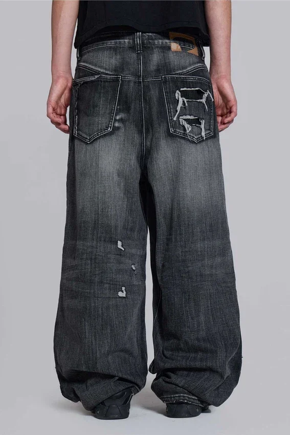 Zwarte, verweerde XL Colossus Jeans