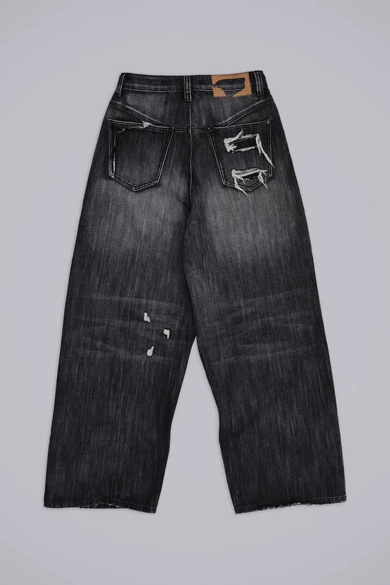 Zwarte, verweerde XL Colossus Jeans