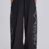 Zwarte, wijde Blade-joggingbroek