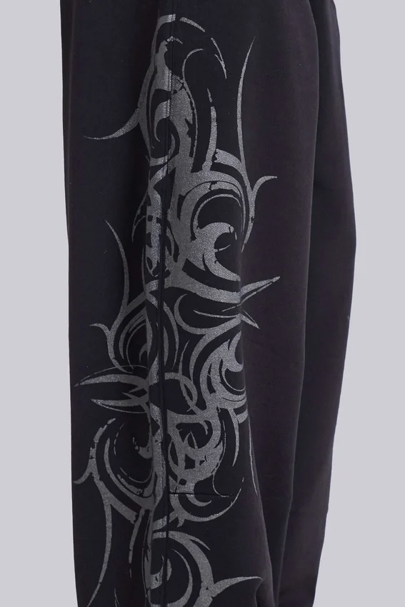 Zwarte, wijde Blade-joggingbroek