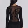 Zwarte Wings-jurk van mesh