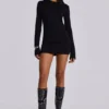 Zwarte Wings-jurk van mesh