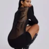 Zwarte Wings-jurk van mesh