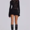 Zwarte Wings-jurk van mesh