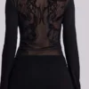 Zwarte Wings-jurk van mesh