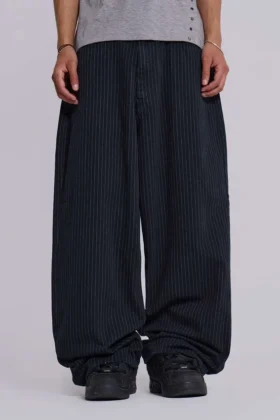Zwarte XL Colossus Jeans met fijne streep