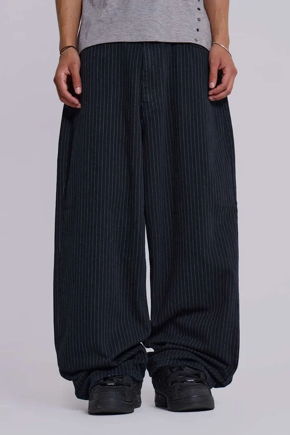 Zwarte XL Colossus Jeans met fijne streep