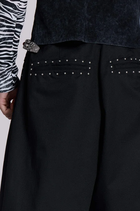 Zwarte XL Goliath baggy-short met studs