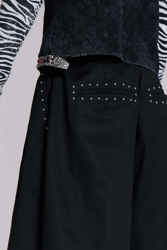 Zwarte XL Goliath baggy-short met studs